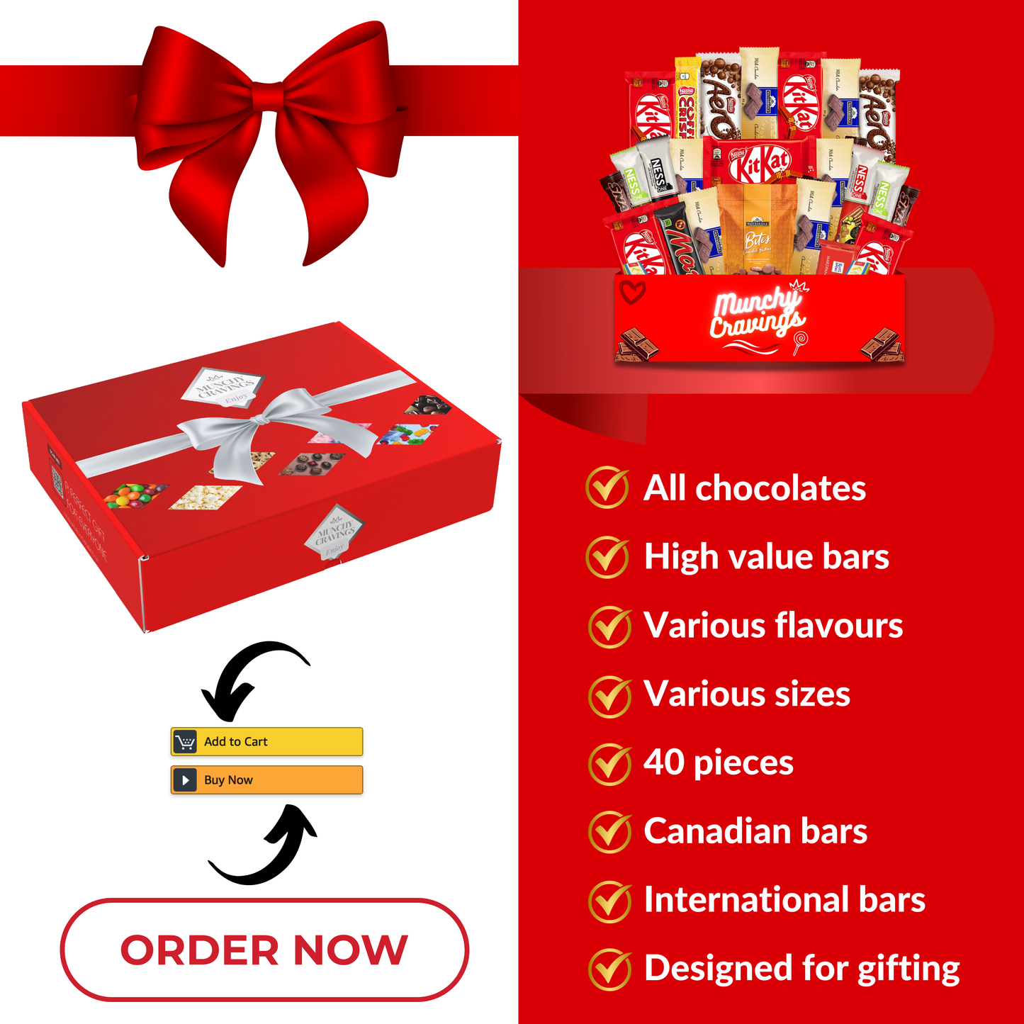 MunchyCravings Chocolate Gift Box (40 Count) 🍁