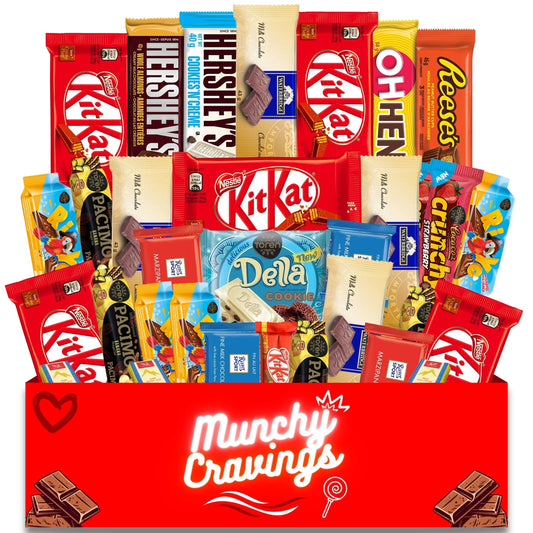 MunchyCravings Chocolate Gift Box - Our Chocolate Gift Box has Kit Kat & More – A Perfect Gift for Men & Women, Bulk Christmas Chocolate Gifts & Holiday Treats