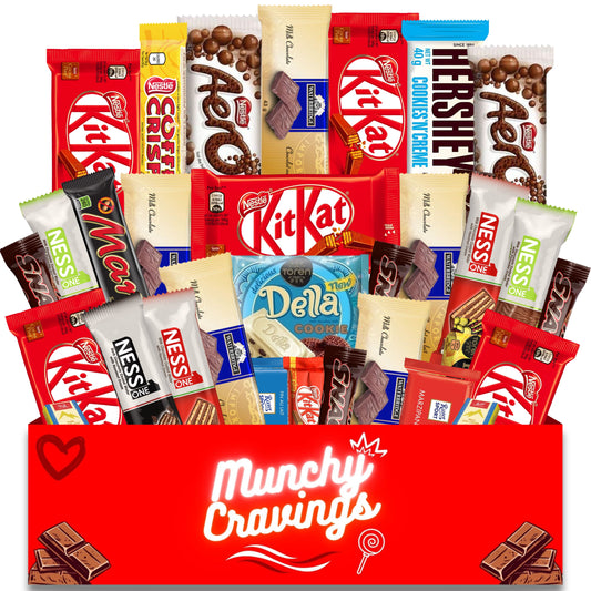 MunchyCravings Chocolate Gift Box - Our Chocolate Gift Box has Kit Kat & More – A Perfect Gift for Men & Women, Bulk Christmas Chocolate Gifts & Holiday Treats